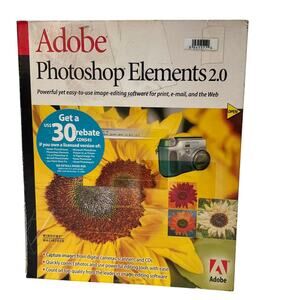 Adobe PHOTOSHOP ELEMENTS 2.0 PC-Mac VG!!